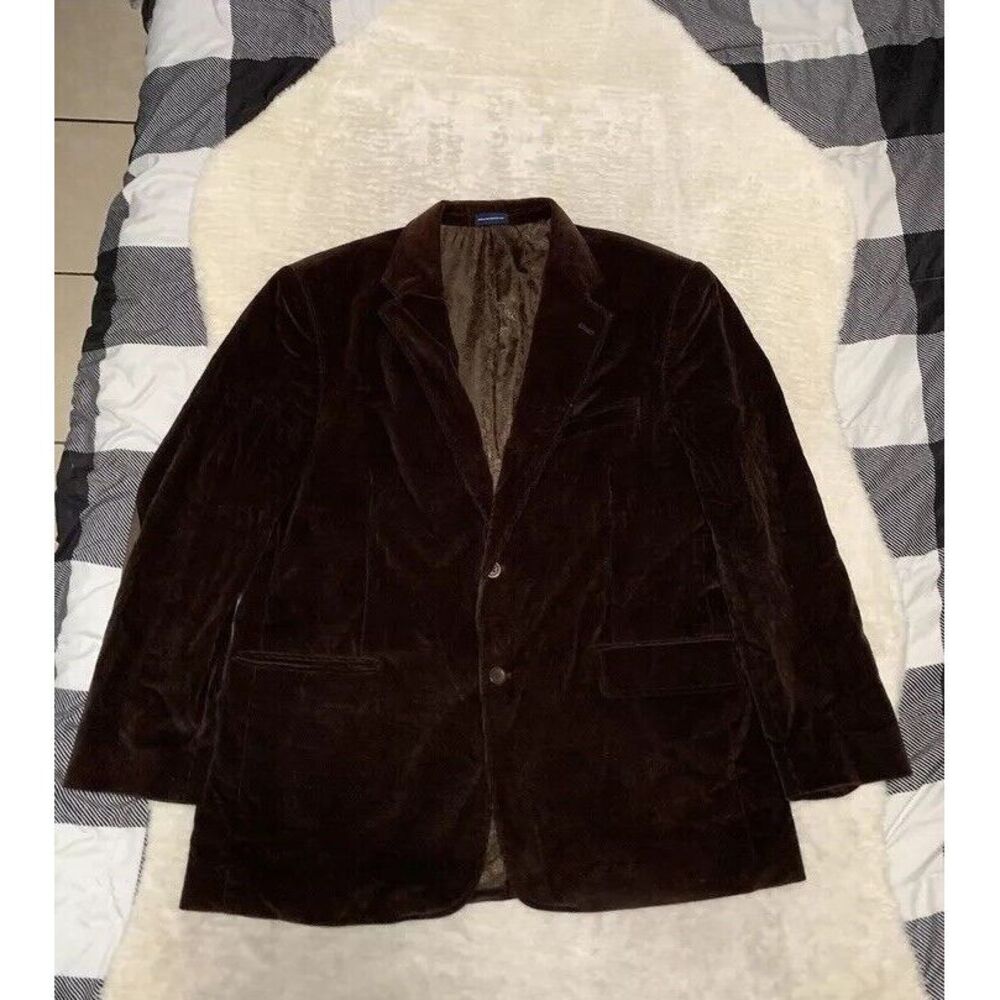 Stafford Corduroy Blazer Jacket Men 46R Brown Button Up Sport Elbow Patch Casual